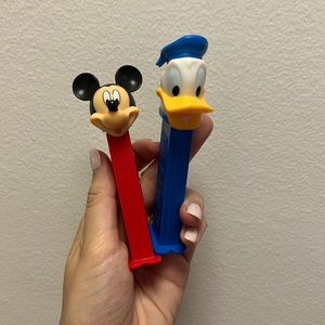 Two Vintage Disney Pez Dispensers Mickey and Donald Collectible Pieces Toys